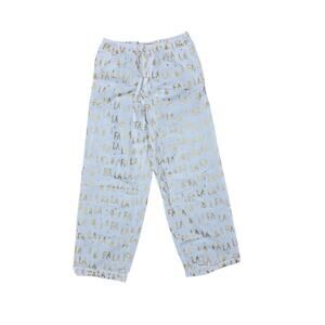 Potterybarn Teen Pajama Pants S Womens White Christmas Holiday White Gold Pocket